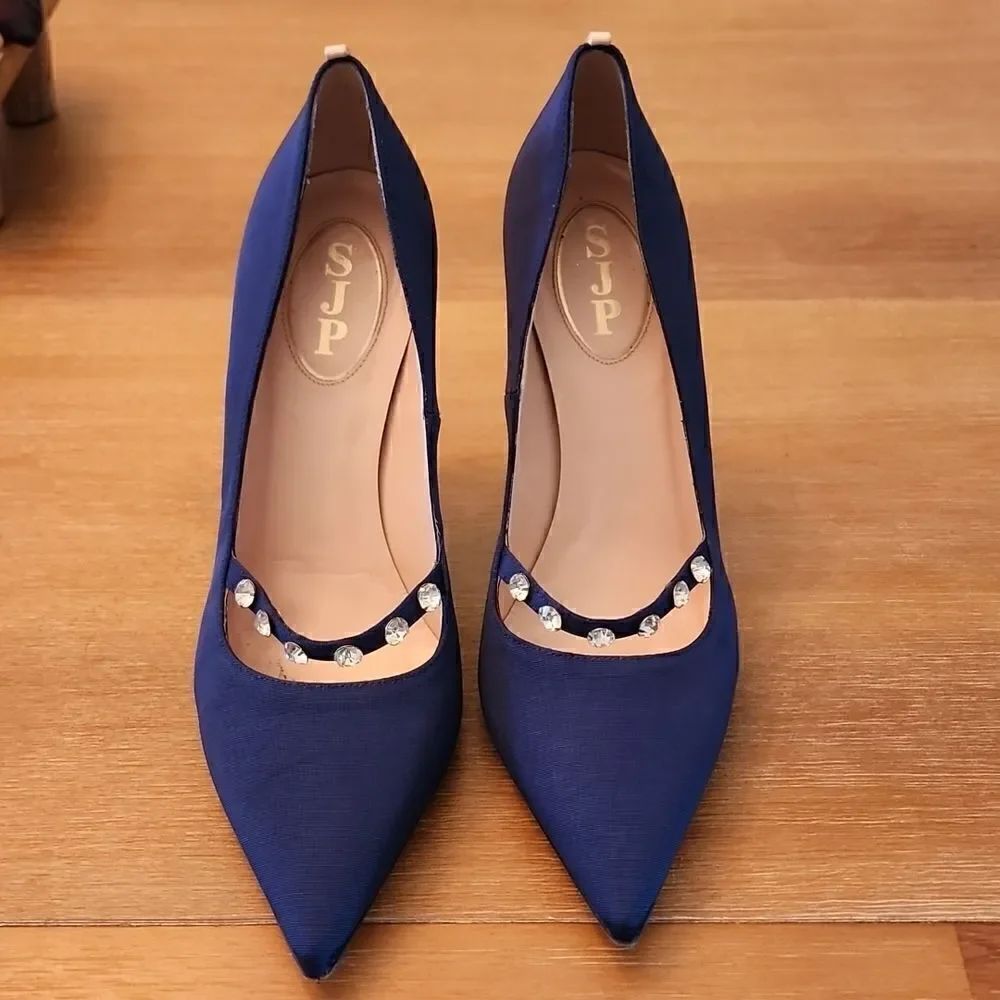 Sarah Jessica Parker Daphne Bluesatin 39.5 Heels — image 2 of 4